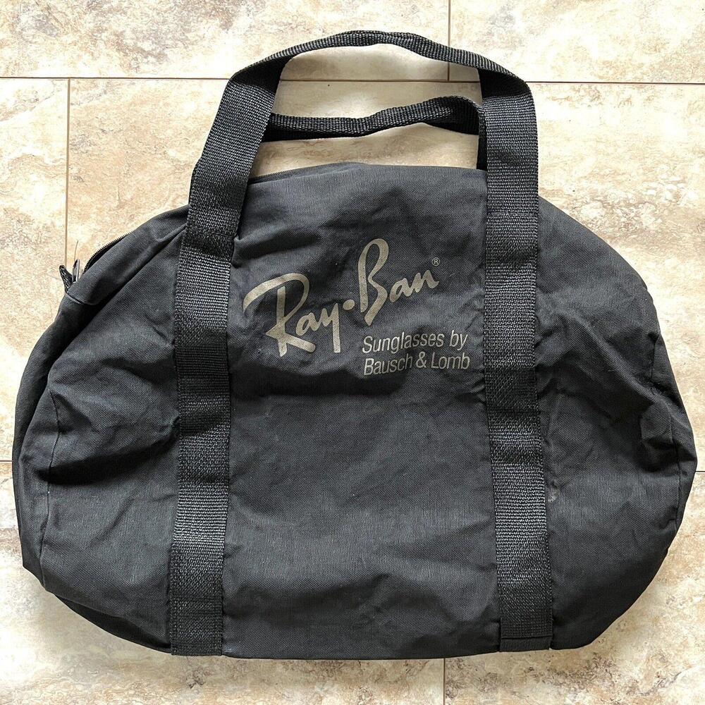 Vintage Ray-Ban Duffle Bag Black Gym Sunglasses By Bausch Lomb Lightweight